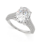 Martina Oval Cut Pave Engagement Ring Setting - Nivetta